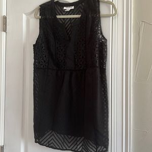 Black Motherhood Maternity sheer lace top.